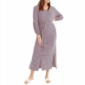 UNIVERSAL STANDARD x J. CREW Striped Puff Sleeve Maxi Dress XS
